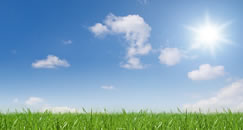 Bild mit Wiese und Wolken - Themenbild zu Lüftung